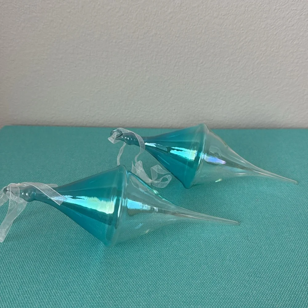 2 Turquoise Top Ornaments